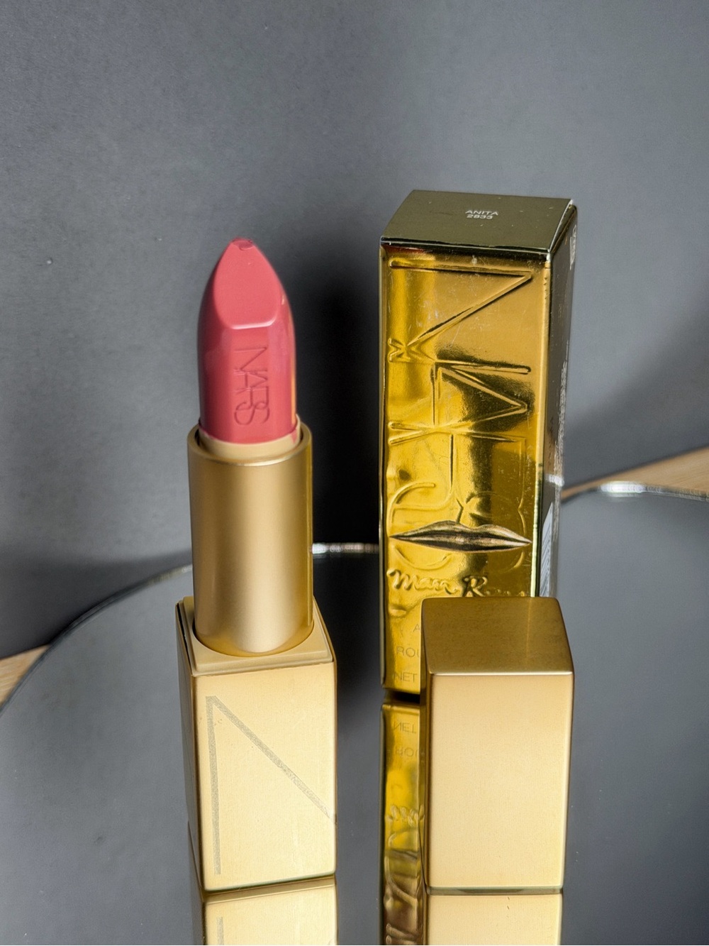 NARS Anita Audacious Lipstick Man Ray Limited Edition Gold Case NEW IN BOX Flaw